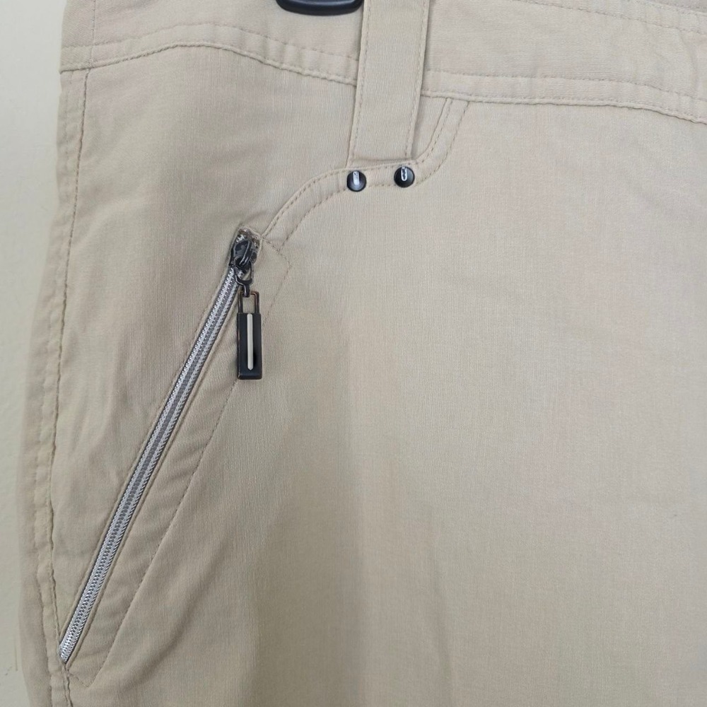 Jamie Sadock Womens Tan Khaki Golf Capri Pants Zipper Pockets Size 14 11331 - Picture 3 of 9